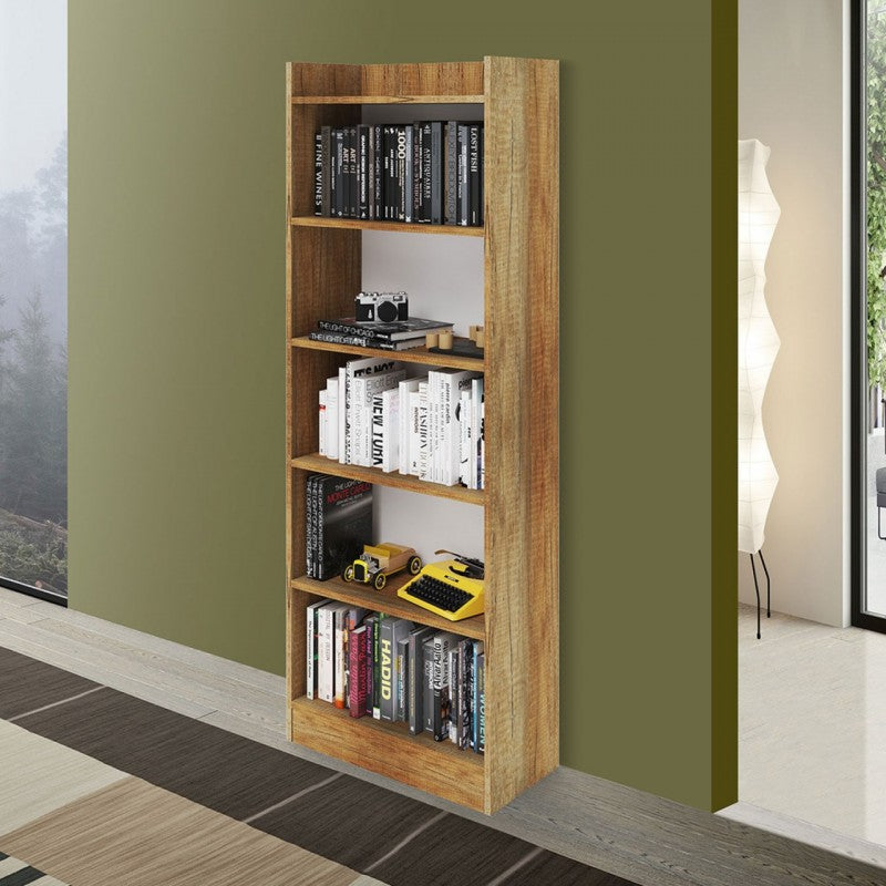 Librería de madera 4 estantes Estante de roble L 40 x H 29 x H 132 cm