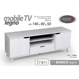 Mueble TV suspendido Francy blanco antracita con puertas abatibles